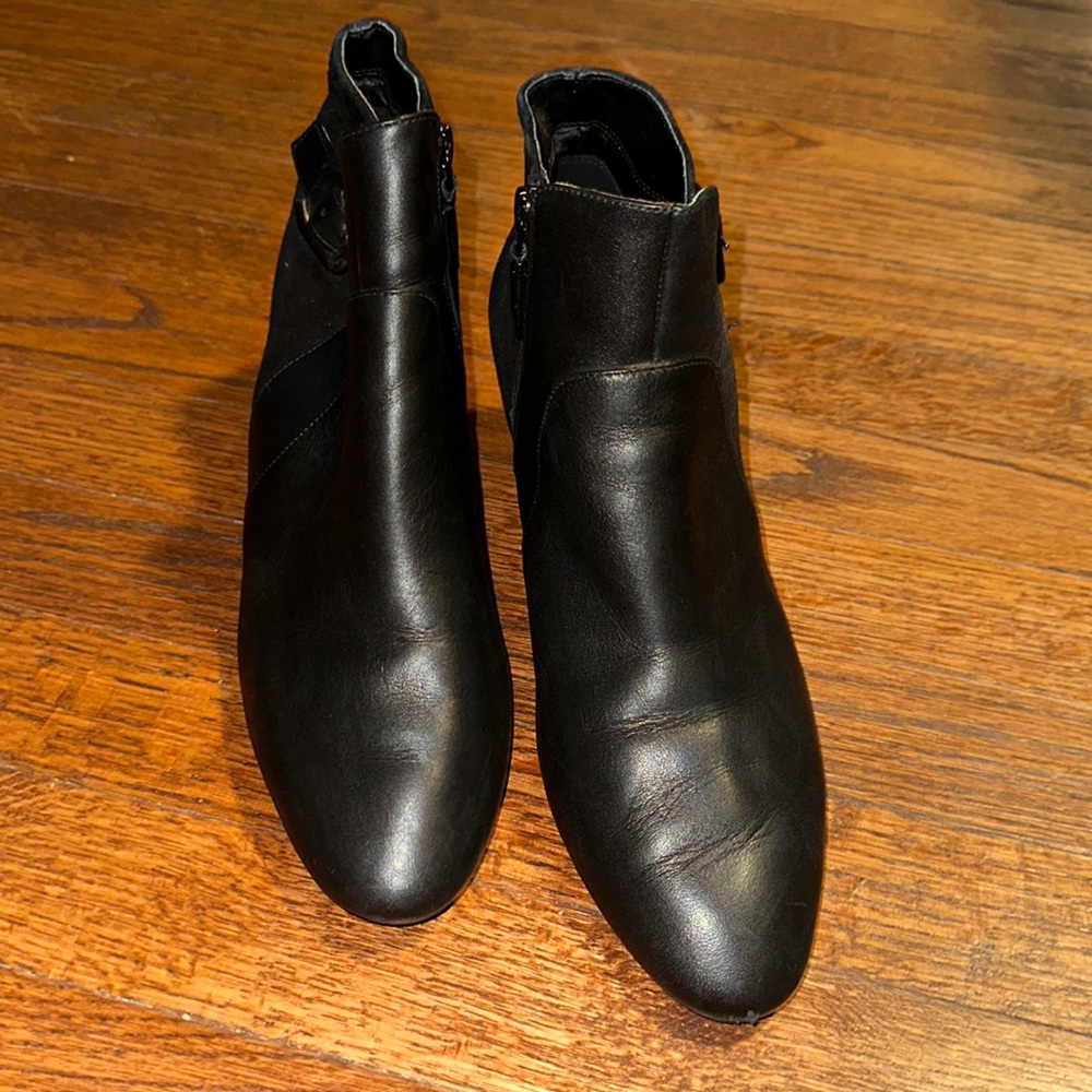 Cole Haan Sylvia Grand Waterproof Leather/Suede Booties, Black